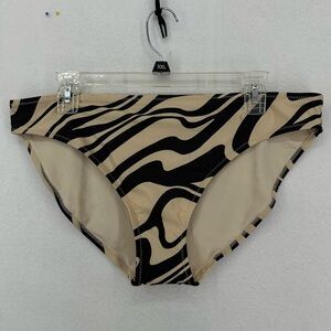 NWT H&M Pattern Bikini Bottoms Womens Large Red 18 Beige Black